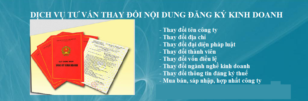 THAY ĐỔI NỘI DUNG ĐĂNG KÝ THUẾ