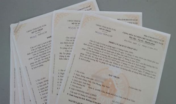 Thủ tục xin cấp lý lịch tư pháp cho người nước ngoài cư trú tại Việt Nam